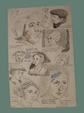 Drawing by Helga Wolfenstein in Theresienstadt of Historically Significant Europeans -- Back