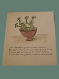 Watercolor Painting of Story/Poem Booklet 'The Optimistic Frog' (Page 1) by Helga Wolfenstein at Theresienstadt