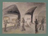 Watercolor Painting by Helga Wolfenstein of Food Bakers at Theresienstadt