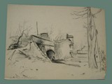 Drawing by Peter Kien / Petr Kien of a Tunnel at Theresienstadt