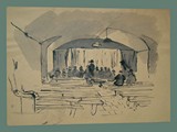 Watercolor Painting by Peter Kien / Petr Kien of the Theater at Theresienstadt -- Front