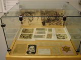 Holocaust artifacts including drawing of Peter Kien / Petr Kien