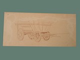 Drawing by Helga Wolfenstein of Wagon or Cart at Theresienstadt