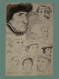 Drawing by Helga Wolfenstein in Theresienstadt of Historically Significant Europeans -- Front