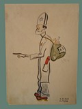Caricature by Helga Wolfenstein of Dr. Pollak at Theresienstadt