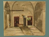 Watercolor Painting by Helga Wolfenstein of Whisper Gallery at Theresienstadt