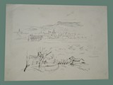 Drawing by Jospier / Jo Spier of a Landscape at Theresienstadt